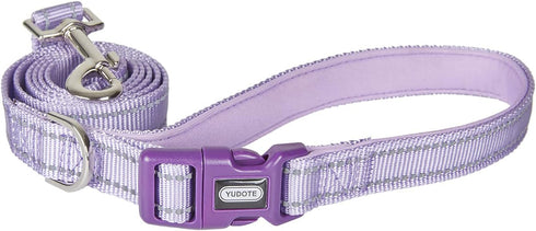 Reflective Dog Leash 4 Ft with Soft Padded and Buckle Handle, Nylon Heavy Duty Durable Dog Leashes for Medium Large Dogs,Lilac...