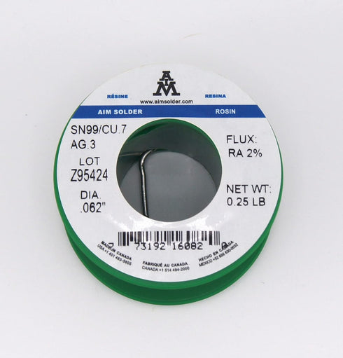 AIM Solder LeadFree Rosin Core Solder Wire Sn99 Ag0.3 Cu0.7 for Electrical Soldering 0.062inch, 0.25lb (1.5mm / 113g)...