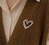 Classic Crystal Pearl Heart Brooch Pin Trendy Clothing Dress T-shirt Heart Scarf Brooch Double Heart Scarf Brooch Pin for Women Wedding Brooch...