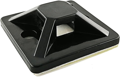 HS Zip Tie Mounts 3/4 Inch Self Adhesive with Screw Hole Cable Wire Tie Mounting Base Holder (100 Pack) Squares,Black...