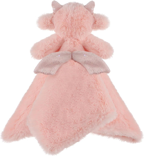 Apricot Lamb Pink Dragon Soft Loveys for Babies, Security Blanket for Baby Boy and Girl, 13.8 Inches for Infant and Toddlers...