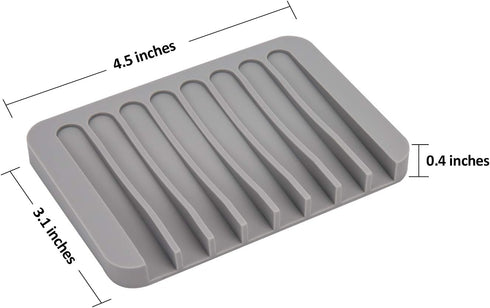 2PCS Mcyye Self Draining Soap Dishes, Premium Silicone Soap Holder & Saver for Shower, Bathroom, Kitchen, Bath Tub, Razor, Sponges, Drains Water V...