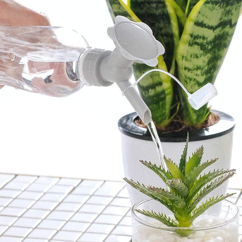 White Bottle Cap Sprinkler 2 in 1 Reusable Plastic Sprinkler Nozzle for Flower Bottle Watering Cans Shower Head Garden Tool Grey Color Lawn and Ga...
