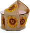 2 1/2" X 10 Yards Sunflowers On Natural Linen Ribbon...