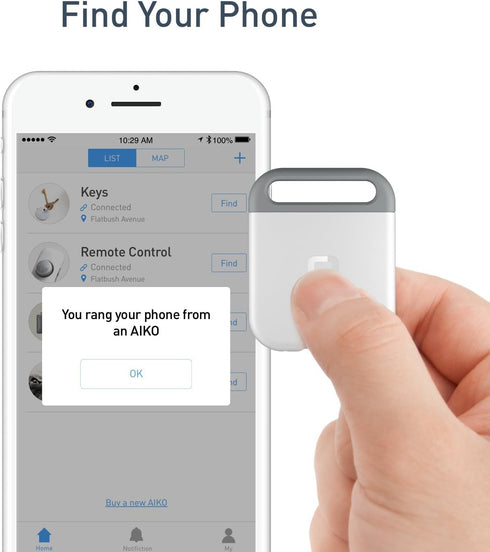 nonda Aiko Finder, Easy to Use iOS App, Rechargeable and Longer Battery Life. Bluetooth Key Finder, Phone Finder, Wallet Finder, Louder Beep, Smar...