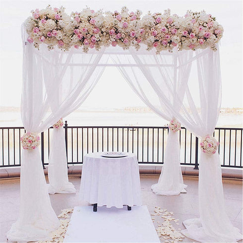 Crystal Organza Tulle Sheer Fabric Backdrop Curtains for Wedding Baby Shower Birthday Party Event Decor, 19” by 30 Yard (White)...