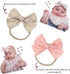 Baby Girl Reversible Bib set- Matching Headbands and Pacifier Clip, Set for 0-18 months drool bib paci set, girl accessories...