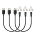 NetDot Magnetic Charging Cable,3in1 Gen12 (1ft/3 Pack Black) 18W Fast Charging Magnetic Phone Charger and Data Transfer Magnetic Charger for USB-C...