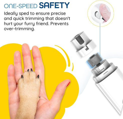 Pet Nail Grinder - Dog & Cat Nail Trimmer - Painless Paw Claw Care for Small, Medium Large Pets with Cleaning Brush - Easy and Safe Silent Pet Gro...