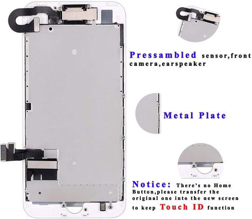 for iPhone 7 Plus 5.5" LCD Digitizer Display HD Touch Screen Replacement Full Assembly with Front Camera Earpiece Speaker Proximity Sensor Black...