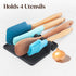 Black Silicone Spoon Rest for Stove Top with Drip Pad (Two Pack) - Heat-Resistant, BPA-Free Utensil Rest & Spoon Holder for Kitchen Counter - Gril...