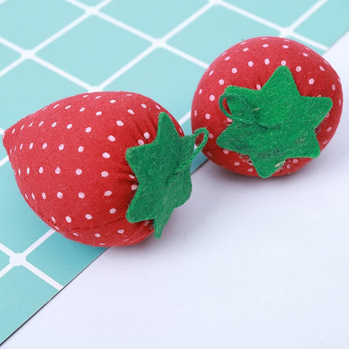 5pcs Needle Pin Cushion Soft Fabric Strawberry Shape Red Cross Stitch Needle Pins Pillow Pincushion Home Sewing Quilting Accessories DIY Crafts Ho...