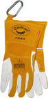 Caiman Premium Goat Grain TIG/Multi-Task Welding Gloves, Split Cowhide Back, 4-Inch Extended Cuff, White/Gold, X-Large (1540-6)...