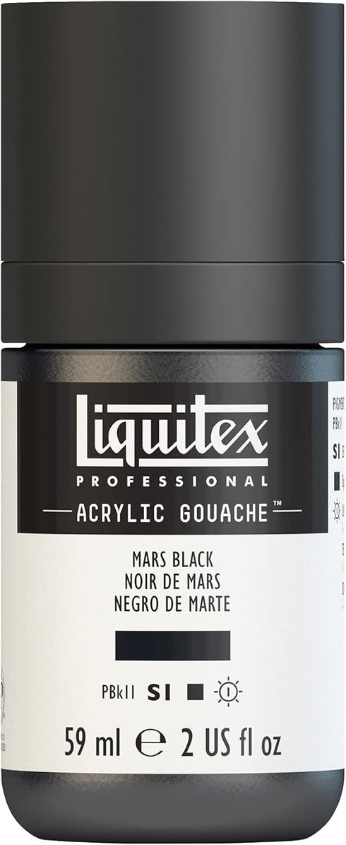 Liquitex Professional Acrylic Gouache, 2-oz (59ml) Bottle, Mars Black...