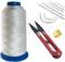 Ninetonine Bonded Nylon Sewing Thread, Curved Needles, Scissors and Thimble Tools Kits (White)...