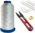 Ninetonine Bonded Nylon Sewing Thread, Curved Needles, Scissors and Thimble Tools Kits (White)...