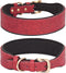 Leather Dog Collar, for Large Dogs, Medium Dogs & Small Dogs, PU Leather Collar for Dogs, Embossed Print Leather Dog Collars (L, Red)...