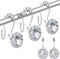 Shower Curtain Hooks Rings for Bathroom, 12PCS Double Hooks Glide Anti Rust Crystal Rhinestones Shower Curtain Rings Hangers for Shower Curtains, ...