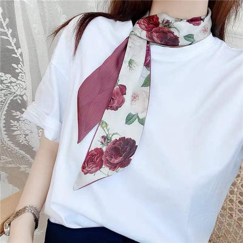 Rose Fashion Bag Handbag Handle Ribbon Scarf Polka Dot Printing Neckerchief Scarf Easy to Wear,Fashion Scarves,Scarves and Wraps Fashion...
