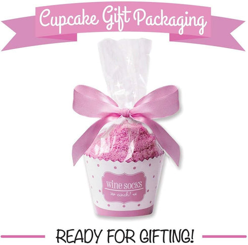 cinch! Luxury Fuzzy Wine Socks in Cupcake Gift Packaging | Valentines Day Gifts for Her | Socks for Women | Funny Accessory, Present for Wife, Win...