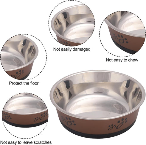 Cat Bowls Cat Dishes Pet Bowl Anti Slip Stainless Steel Cat Food Bowls Unbreakable,Thickened Cat Feeder Suitable for Indoor Small Pets Rubber Base...