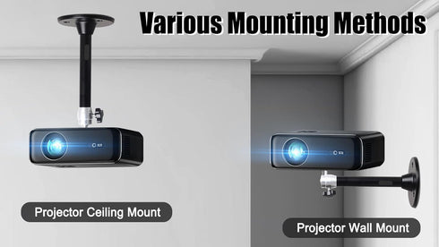 2-Be-Best Mini Projector Mount Projector Ceiling Mount Black 7.9 in / 20 cm 360° Adjustable Projectors Wall Mounts Hanger Holder for LED LCD Video...