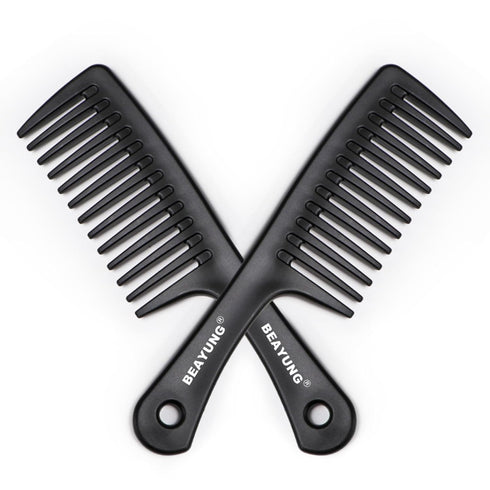 2PCS Large Wide Tooth Comb, Shower Combs, Hair comb for wet curly hair, Durable Hair Brush for Best Styling and Professional Hair Care(2Black)...
