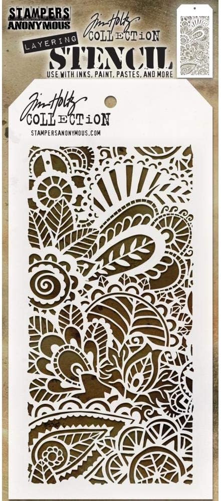 Tim Holtz Stencils Set - Doodle Art 1, Doodle Art 2 and Bouquet - 3 Item Bundle...