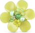 AeraVida Colorful Daisy Flower Yellow Lemon Jade, Crystals, and Green Pearls Brooch Pin,Elegant Handmade Simulated Jade Brooch or Pin, Cultured fr...