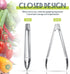 Stainless Steel Kitchen Tongs Set Cooking Tongs with Sliding Rings 7 Inch Metal Kitchen Tongs Small Clam Shell Cooking Tongs Non Slip Food Tongs f...
