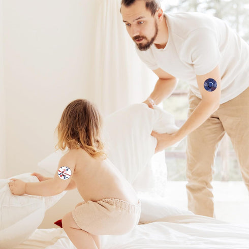 25pcs Adhesive Patch for Libre 2/3, Waterproof CGM Sensor Covers Star Independence Day Blood Sugar Monitor Adhesive Patch American Flag Sensor Sti...