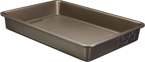 GoodCook Sweet Creations Textured Nonstick Medium Sheet Cake Pan, 13" x 9" x 2", Champagne Pewter...