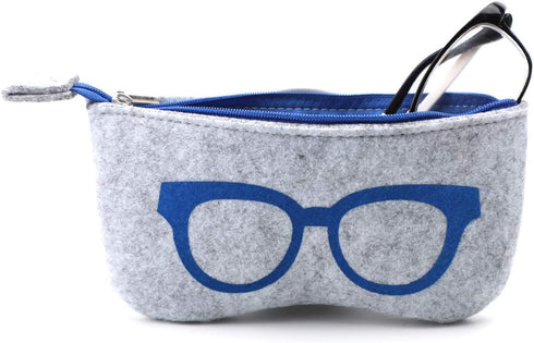 Soleebee 4 Pack Portable Eyeglasses Bag Case Soft Felt Zipper Glasses Purse Bag Makeup Storage Pouch...