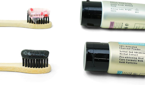 Panda Toothpaste 5-in-1 Contains One Bamboo Charcoal Toothpaste + One Bamboo Leaf Toothpaste?Two Bamboo Toothbrushes?and One Panda Doll. (15.34 Oz...