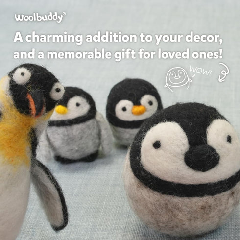 Woolbuddy Needle Felting Kit for Beginners Adults, Penguin Sea Animal Project, Includes Supplies, Two Needles, and Clear Instructions for Creative...