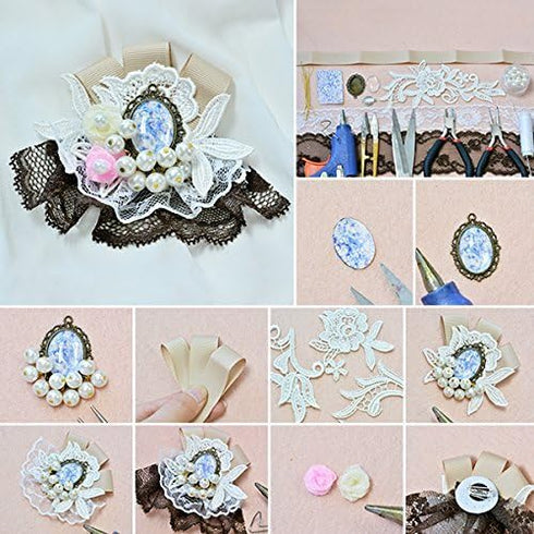 PH PandaHall 60pcs Pendant Trays, 30pcs Photo Charms Pendants Bezel Blanks with 30pcs Glass Cabochon Dome Round Oval Square Tiles for Bouquet Wedd...