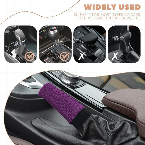 Car Gear Shift Cover Set, Gear Shift Knob Cover & Hand Brake Cover, Car Interior Protector Accessories Anti-Slip Handbrake Gear Shift Protector Fi...