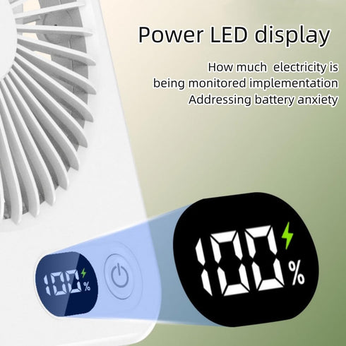 Desk Fan 5 Speeds/180° Adjustable/Wall Hang/Rechargeable Mini Fan?USB Fan Silent Powerful?Wireless Bedside Fan?Portable Fan for Bedroom,Office,Lib...