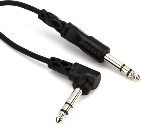 Hosa CSS-103R 1/4 Inch TRS to Right-angle1/4 Inch TRS Balanced Interconnect Cable, 3 Feet...