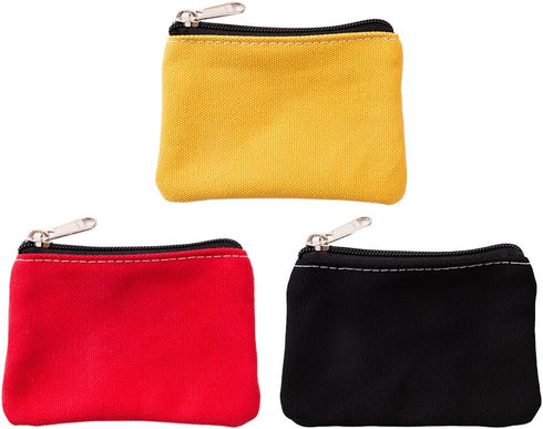 3 PCS Canvas Coin Purse Pouch Mini Wallet Small Zipper Pouch Change Bags for Credit Card Coin Keys...