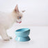 Y YHY Ceramic 15 Ounce Slanted Cat Food Water Bowl, Lake Blue...