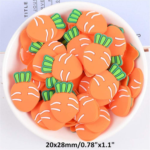 50 Pack Fruit Vegetable Plastic Charms Resin Flatbacks Buttons Polymer Clay Beads for Miniature Fairy Garden Hair Accessories Home Decorations (Ca...