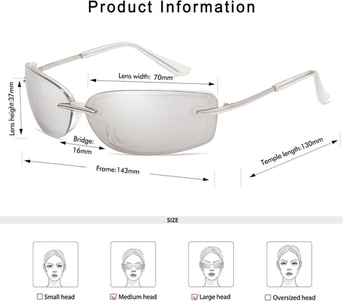 Trendy Y2k Sunglasses for Women Vintage Wrap Around Sunnies AP3658...