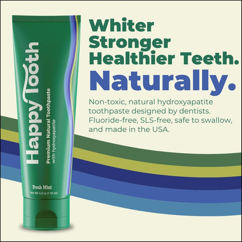 Natural Hydroxyapatite Toothpaste - Fluoride Free, SLS Free - Whitening for Sensitive Teeth - Natural Ingredients - Dentist Formulated & Recommend...
