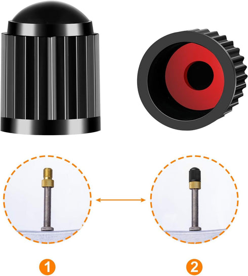 Presta Valve Adapter, Convert Presta to Schrader Adaptor for Bike, Inflate Tire Using Standard Pump or Air Compressor, Tire Valve Caps(4PCS)...