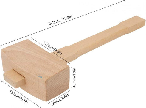 13.8'' Beech Wood Mallet, Manual Ice Hammer Mallet Solid Carpenter Wooden Hammer, Woodworking Carving Mallet Woodworking Hand Tool...