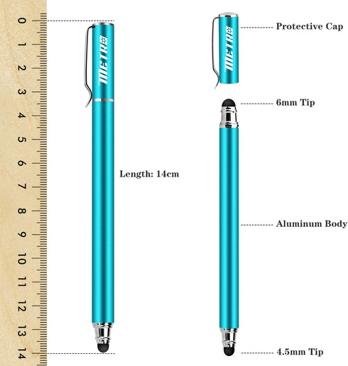 METRO Capacitive Stylus Pens, Rubber Tips 2-in-1 Series, High Sensitivity & Precision styli Pens for Touch Screens Devices (Blue)......