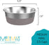 Messy Mutts Stainless Steel Heavy Gauge Bowl with Non-Slip Removable Silicone Base | Durable Indoor/Outdoor Dog Bowl | Warm Grey | Medium, 2.5 Cup...