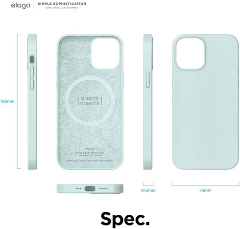 elago Magnetic Silicone Case Compatible with iPhone 12 & iPhone 12 Pro 6.1 inch - Built-in MagSafe Accessories Compatible (Mint)...