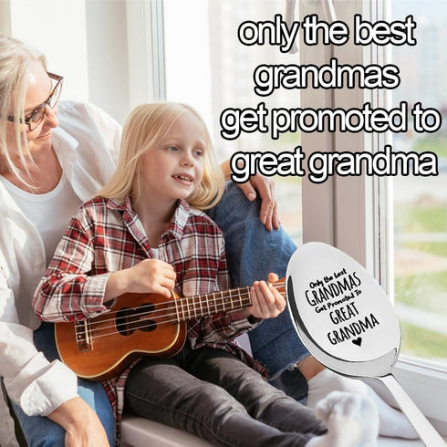Mothers Day Gifts for Grandma Pregnancy Announcement Gift for Grandmother Birthday Gifts for Nana Engraved Spoon for Tea Coffee Lovers Gift for Gr...